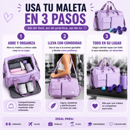 Maleta Gimnasio Deporte Portatil Lila karla